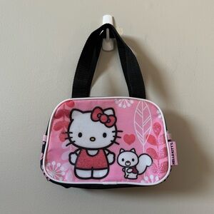 Hello Kitty Sanrio pink black small Y2K zipper close bag purse